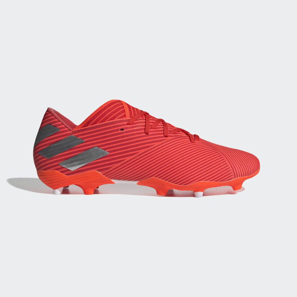 Ghete Fotbal Adidas Nemeziz 19.2 Firm Ground Dama Romania - Rosii/Argintii Metal F34385